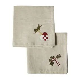 DACORE Jule mundserviet sand med motiv 40x40 cm - 4 stk -