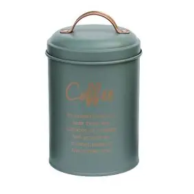 Opbevaringsdåse i metal grøn med guld - coffee - 