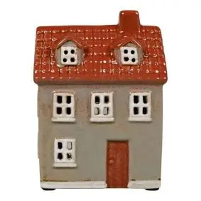 DET GAMLE APOTEK Keramikhus til fyrfadslys - grå - 