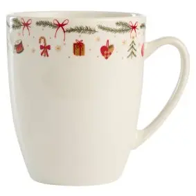 Jule krus hvid med mønster 34 cl - 