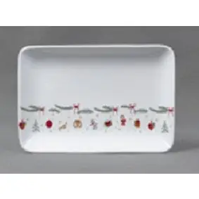 Jule tallerken med mønster - 20 x 11 cm - 